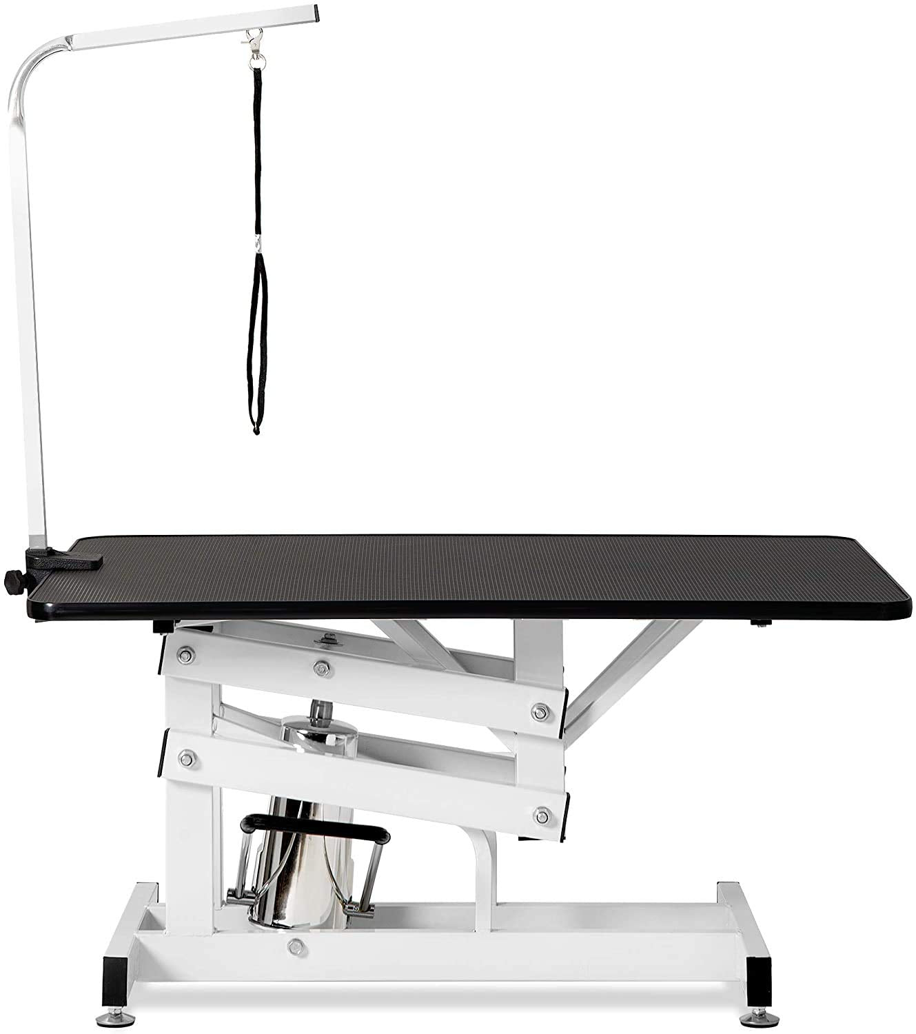 Afqxf Hydraulic Dog Grooming Table Heavy Duty for Small/Medium/Large Dogs, Pet Grooming Table with Adjustable Overhead Arm and Noose, Height Adjustable 21''-36'', 42.5''/ Black