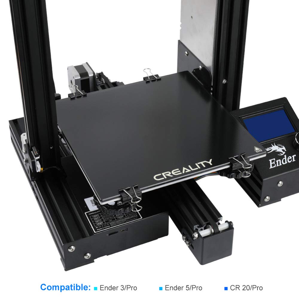 Creality Ender 3 Glass Bed Upgraded 3D Printer Platform Tempered Glass Plate Build Surface with Glass Clips, 235x235x4mm, for Ender 3 Pro/V2/S1/S1 Pro/V2 Neo, Ender 5 Pro,CR 20/pro Heated Bed - WoodArtSupply