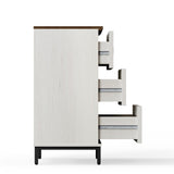 FENSULN White Dresser with 9 Drawers,3 in 1 Farmhouse Modern Chest of Drawers with Spacious Storage for Bed Room,Livingroom Hallway FENSULN