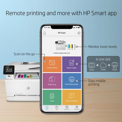 HP Color LaserJet Pro M283fdw Wireless All-in-One Laser Printer, Remote Mobile Print, Scan & Copy, Duplex Printing, Works with Alexa (7KW75A), White