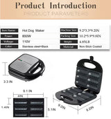 Waffle Maker,Donut,Hot Dog Machine Set,3-in-1 Multifunctional Breakfast Maker Machine with Iron Removable Plate Mold for Home,Kitchen,Cake,Paninis,Nut,Steaks,Grill,Lunch,Snacks or Dessert JACKGOLD