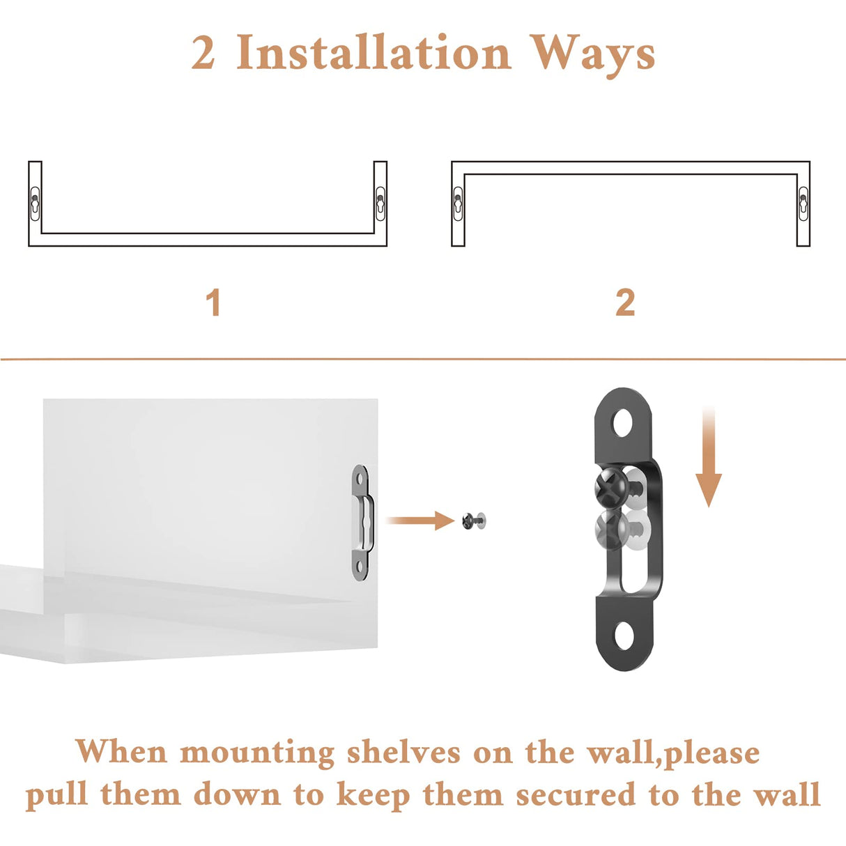 SRIWATANA Floating Shelves Wall Mounted, Solid Wood Wall Shelves, White SRIWATANA