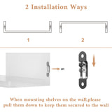 SRIWATANA Floating Shelves Wall Mounted, Solid Wood Wall Shelves, White SRIWATANA