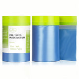 Pre-Taped Masking Film for Painting - 22" x 66' Painters Plastic Sheeting with Automotive Paint Tape and Drape for Covering Cars, Walls, Windows and Furniture Protection (2 Rolls) Tangibay