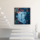 5D Diamond Painting Kits for Adults Beginners,Tiger Lake Diamond Art Kit,DIY Full Round Drill Diamond Dot Gem Art Kits for Adults,Home Wall Decor 13.78x13.78 Inch Acelii