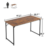 Computer Desk,47.2 inches Home Office Desk Writing Study Table Modern Simple Style PC Desk with Metal Frame，Brown BestOffice