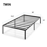 Best Price Mattress 14-Inch Metal Platform Beds w/ Heavy Duty Steel Slat Mattress Foundation (No Box Spring Needed), Black Best Price Mattress
