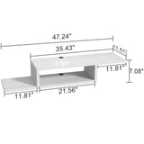 ChooChoo Floating TV Stand Shelf, Wall Mount Entertainment Center Media Console for Living Room, Bedroom, White ChooChoo