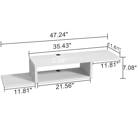 ChooChoo Floating TV Stand Shelf, Wall Mount Entertainment Center Media Console for Living Room, Bedroom, White ChooChoo