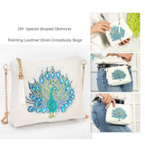 Diamond Painting Kits for Kids & Adult Cross-Body Handbag with Chain 5D DIY Rhinestone Cross Stitch Arts Craft Makeup Shoulder Bag Zipper for Christmas Gift Ross Beauty (Peacock) Ross Beauty
