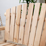 Anraja Wooden Porch Swing 2-Seater, Bench Swing with Hanging Chains, Heavy Duty 800 LBS, for Outdoor Patio Garden Yard, 4 Ft, Unfinished Anraja