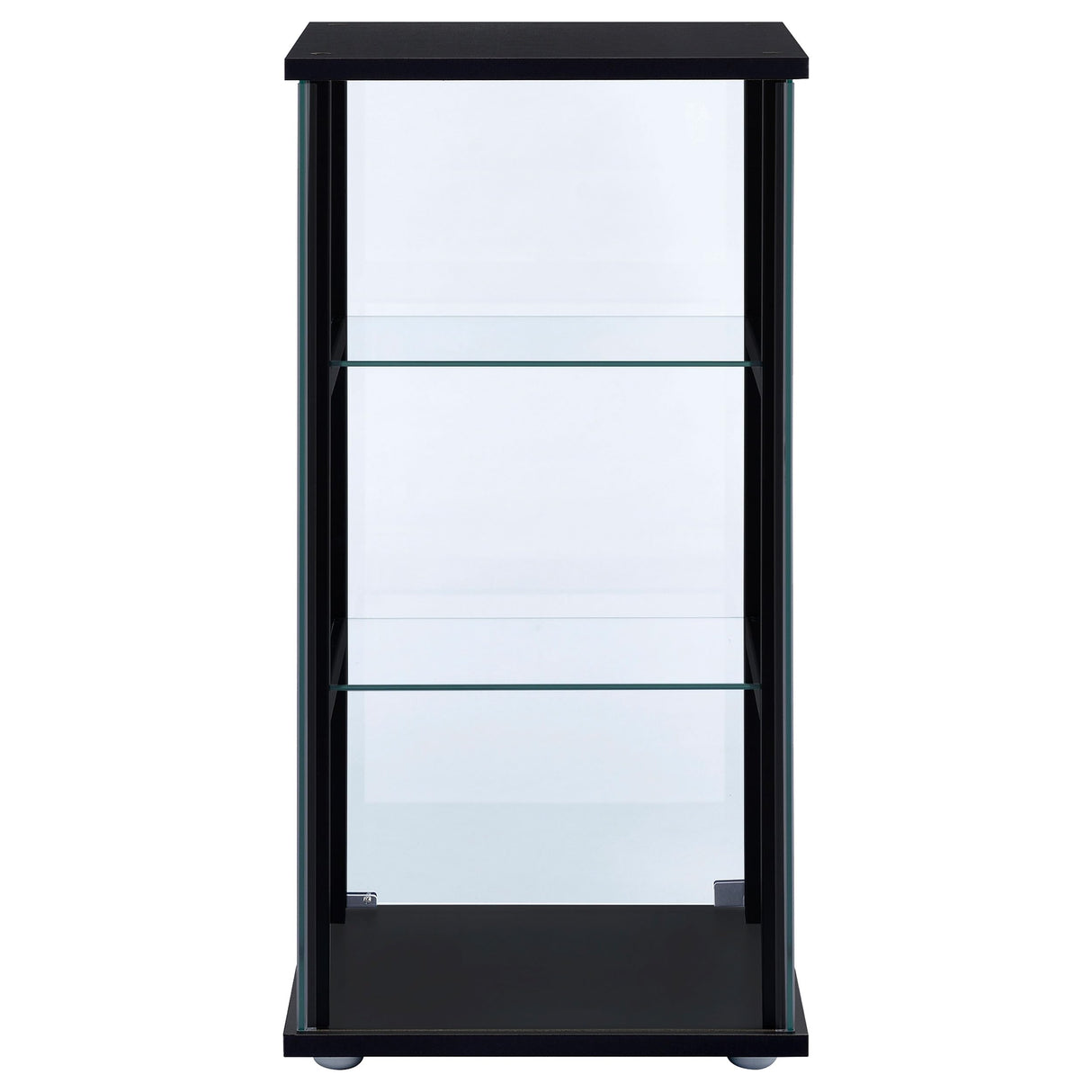 Coaster Home Furnishings Cyclamen 34-inch 3-Tier Clear Tempered Glass Curio Cabinet Display Case with Shelving Black 950179 Coaster Fine Furniture