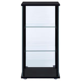 Coaster Home Furnishings Cyclamen 34-inch 3-Tier Clear Tempered Glass Curio Cabinet Display Case with Shelving Black 950179 Coaster Fine Furniture