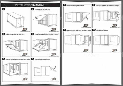 Portable Prefab House to Live in,40FT Foldable Tiny Container House with 3 Bedroom,1 Bathroom,1 Kitchen and Living Room,Prefabricated House for Adults Living,Expandable Mobile Home with Steel - WoodArtSupply