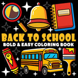 Back to School Coloring Book | Bold and Easy Coloring Book: 70 Pages - 8.5" x 8.5" - For School Supplies Lovers (Bold & Easy Coloring Book Series) WoodArtSupply