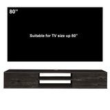 Adam Home Design Black Floating TV Stand Under TV Shelf, Wall Mounted Shelf, Modern Floating Entertainment Center, 71" Large Storage Media Console Wall Unit for Living Room,Bedroom (Black Oak) Adam Home Design