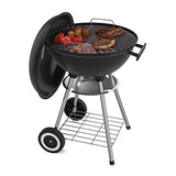 18 Inch Portable Charcoal Grill with 4 Legs and Wheels for Outdoor Cooking Barbecue Camping BBQ Coal Kettle Grill - Heavy Duty Round with Thickened Grilling Bowl for Small Patio Backyard Papapacks