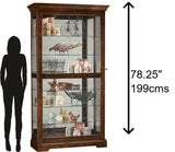 Howard Miller Debreu Curio Cabinet II - Hardwood Cabinet Wood Finish Home Decor Glass Display Cabinet Sliding & Lockable Glass Door - Storage Cabinet for Living Room, Bedroom or Dining Room Howard Miller