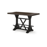 Signature Design by Ashley Valebeck Farmhouse Counter Height Dining Table with Footrest and Trestle Base, Brown & Black Signature Design by Ashley