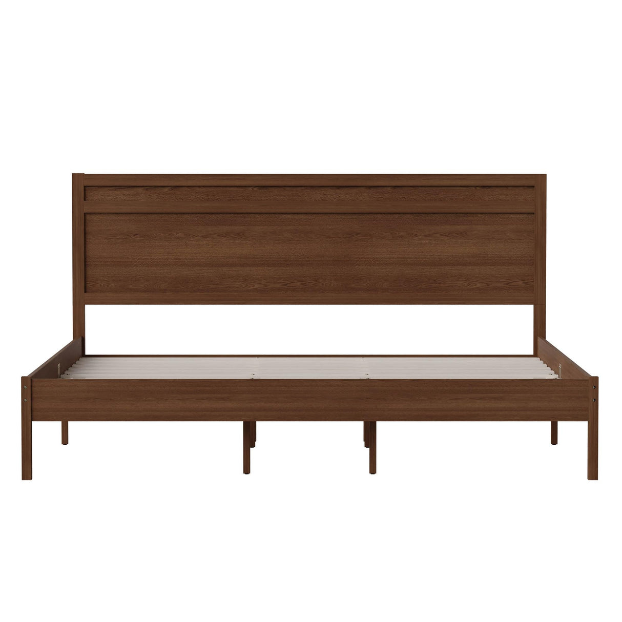 Flash Furniture Kingston Solid Wood Platform Bed with Wooden Slats and Headboard, No Box Spring Needed, King Size, Brown Flash Furniture
