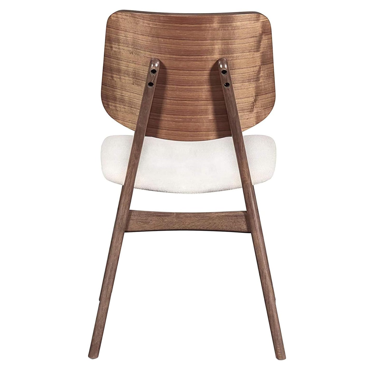 New Classic Furniture Mid-Century Modern Oscar Oval Back Dining Chair, Set of Two, Walnut Brown - WoodArtSupply