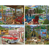 Bits and Pieces – 4-in-1 Multi-Pack 500 Piece Jigsaw Puzzles for Adults – Jigsaw Puzzle Set Bundle by Bigelow Illustrations, Completed Puzzle Size: 16" x 20" Bits and Pieces