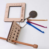 3 Pcs Wood Knitting Guage Rulers with Yarn Cutter, 3 Style Square Knitting Tool, Crochet Hook & Knitting Needle Gauge & Knitting Rule, Sewing Rulers for Art Sewing Knitting Crafts QidaiaLuck