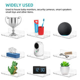 Wall Mount Floating Shelves for 2 Pcs Security Camera Shelf Mini Speaker Other Small Items in Bedroom Bathroom Kitchen Living Room Clear Mini Shelf Flexible Use for Wall Space(L) Liboer