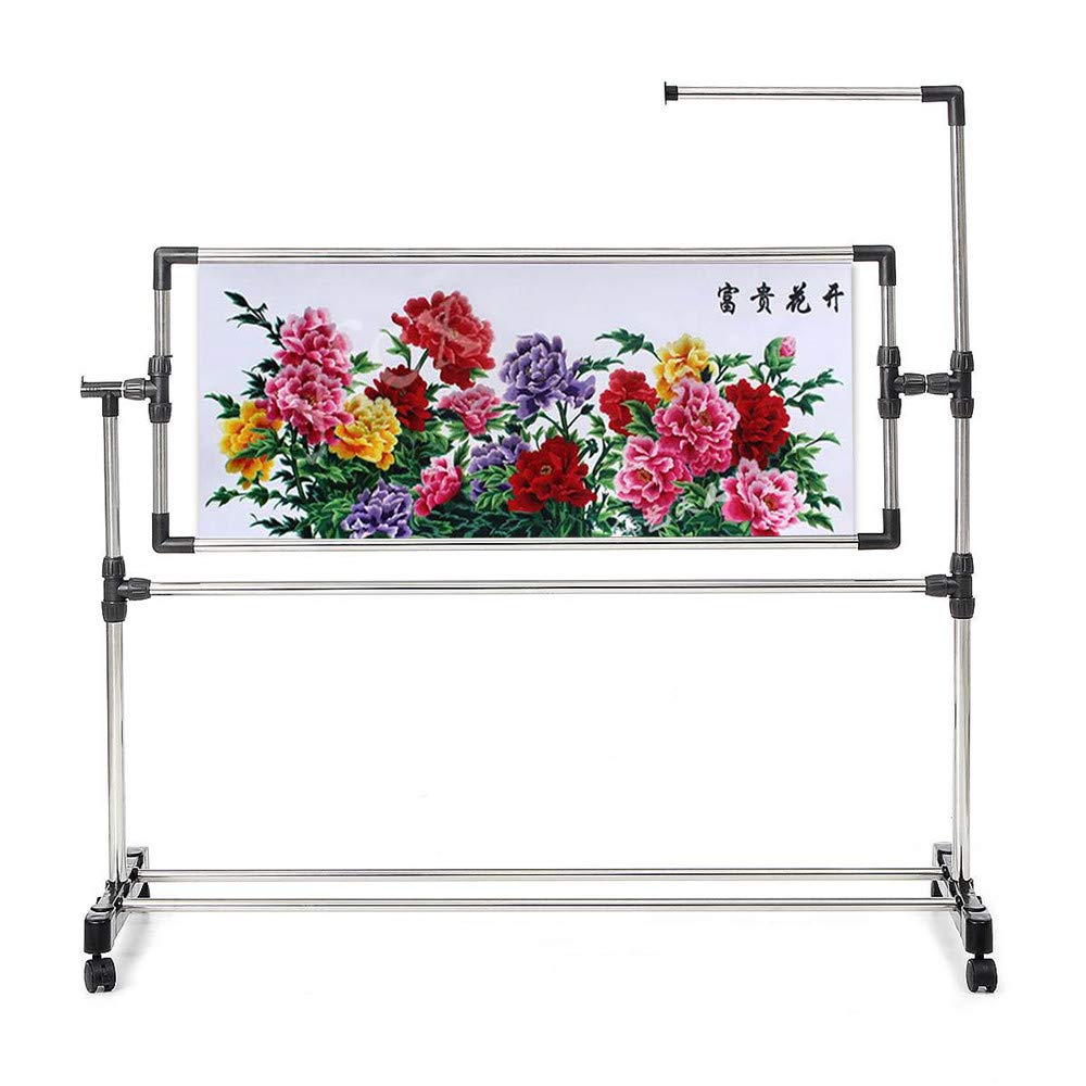 Needlework Floor Frame, Adjustable Cross Stitch Craft Stand, Standing Embroidery Lap Table, for Art Craft Sewing Holder JDH