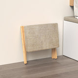 BAMBOOHOMIE Foldable Foot Stool Ottoman, Modern Foot Rest with Bamboo X Legs & Thick Foam Cushion, Folding Foot Stools Small Padded for Bedroom Living Room, Makeup Vanity Stool Chair (Natural - Brown) BAMBOOHOMIE