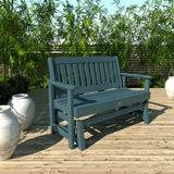 Highwood Lehigh Outdoor Glider Loveseat, 4 ft, Nantucket Blue highwood