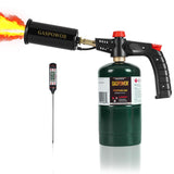 POWERFUL Grill Torch Charcoal Torch Lighter, Campfire Starter,Sous Vide,Kitchen torch,Grill & Cooking Propane Torch included a Meat Thermometer Kit for Charcoal Starter, BBQ Searing(Fuel Not Included) GASPOWOR