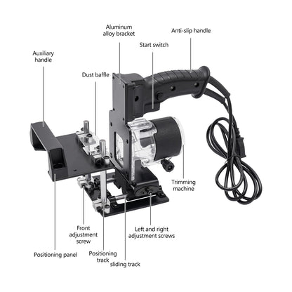 Slotting Guide Locator, Mortising Jig 2 in 1 Invisible Fastener Slotting Bracket Woodworking Slotting Locator Edge Guide Trimming Machine Hole Stand for Woodworking Furniture Splicing - WoodArtSupply