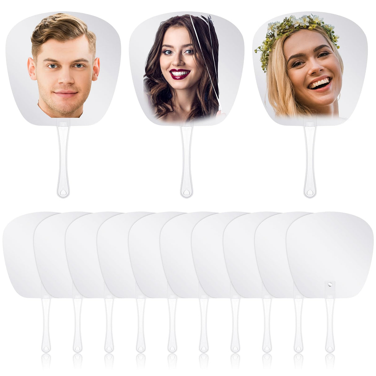 10 Pcs Big Head Cutout Custom Wedding Fan Props Face Cutout Face on a Stick Photo Party Decoration for Wedding, Graduation, Birthday Party Thermal Sublimation Sratte