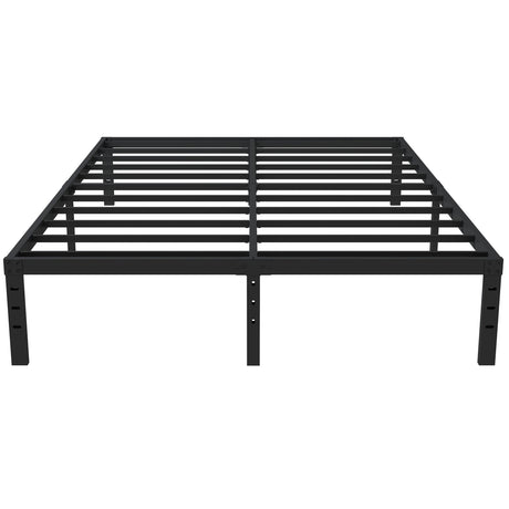 Upcanso 16 Inch Queen Bed Frame No Box Spring Required, Metal Platform Queen Size Bed Frames with 14 Inch Storage, 3,500 lbs Heavy Duty Steel Slats Support, Easy Assembly Mattress Foundation Upcanso