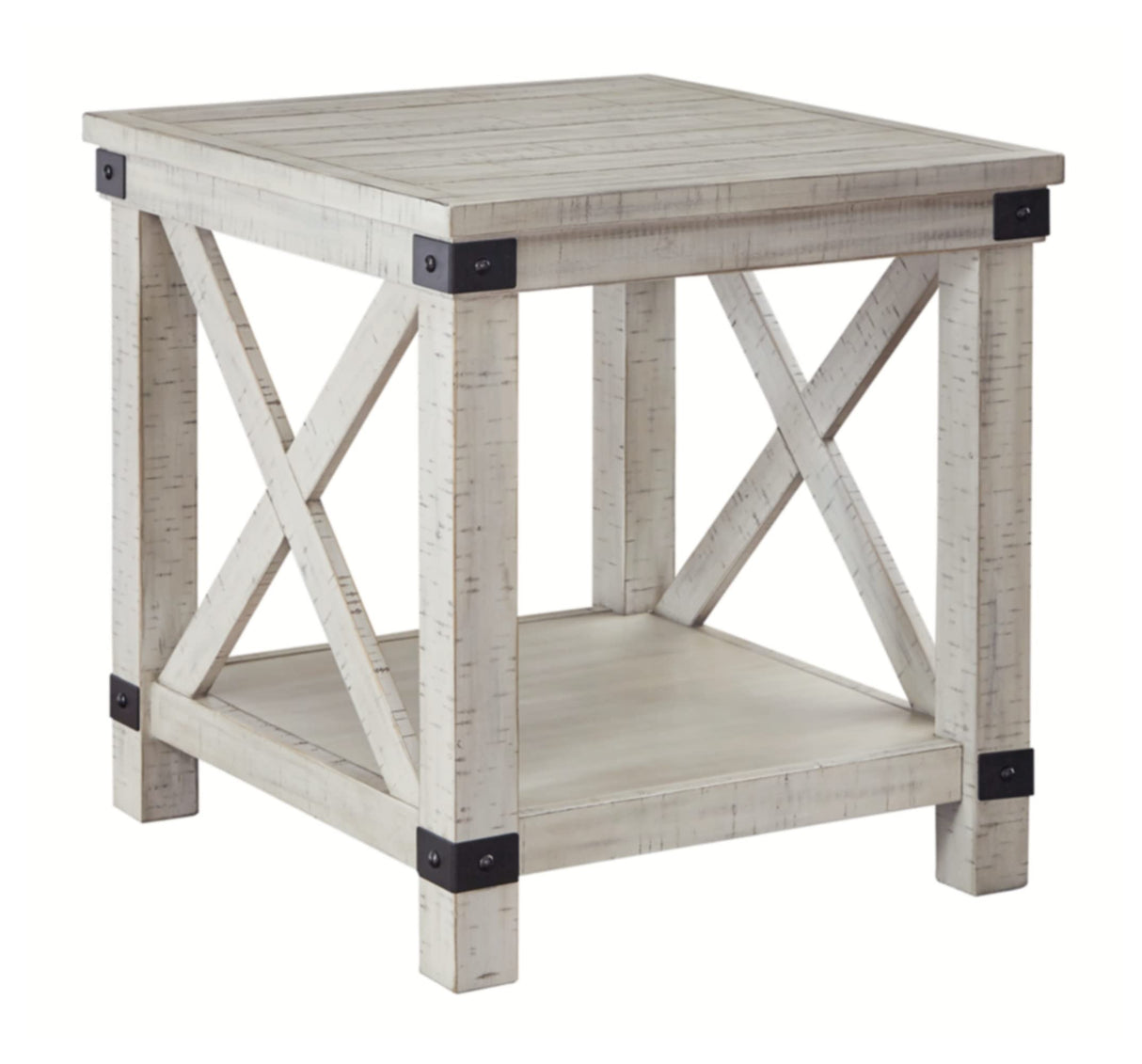 Signature Design by Ashley Carynhurst Rustic Farmhouse End Table, Whitewash Signature Design by Ashley