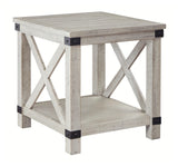 Signature Design by Ashley Carynhurst Rustic Farmhouse End Table, Whitewash Signature Design by Ashley
