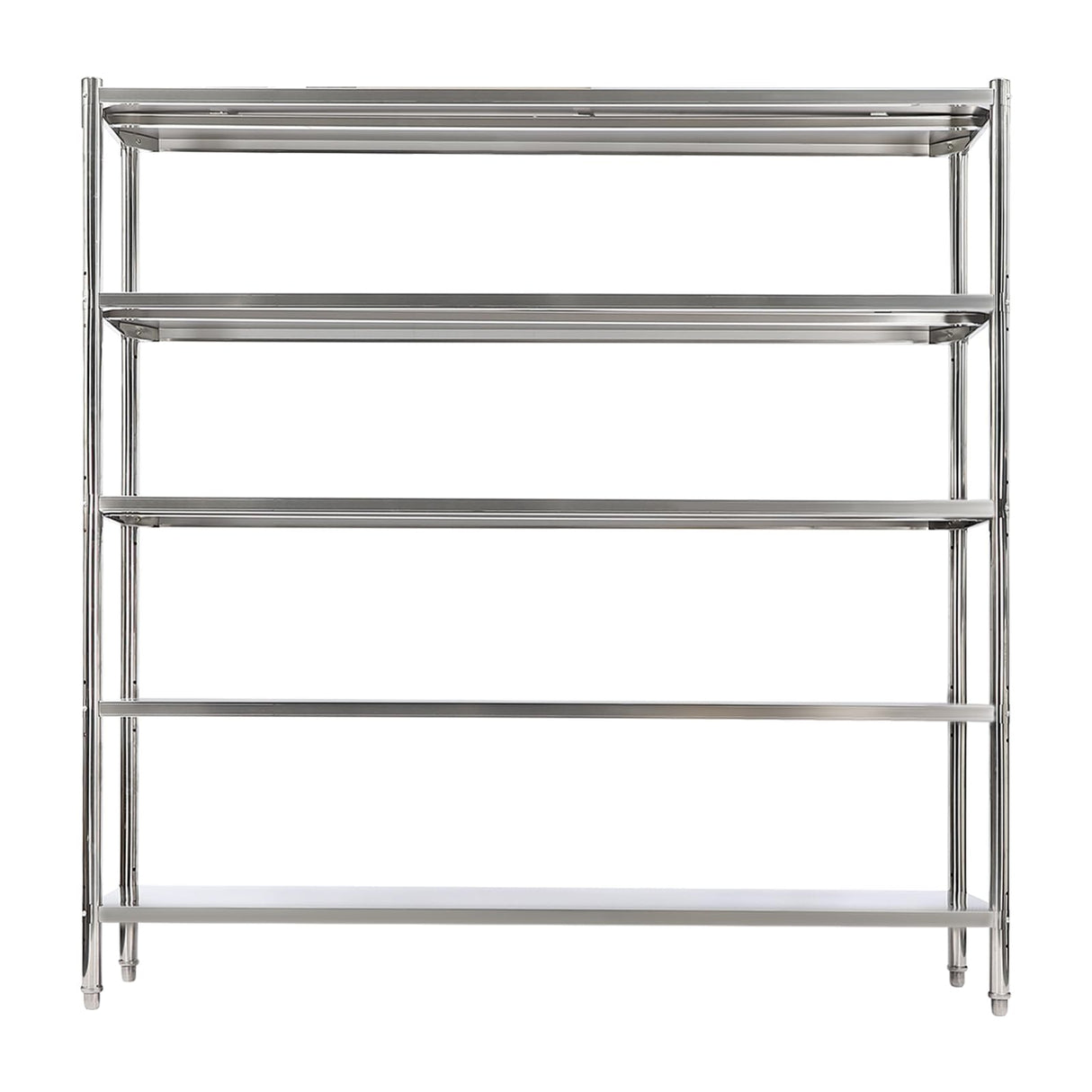 DYNAMI 5-Tier Stainless Steel Shelving, Adjustable Height Stainless Steel Storage Shelf Industrial Storage Rack,Load 330lb Per Shelf,for Kitchen Office Garage (5-Tier,70.2in W x 16.6in D x 70in H) DYNAMI