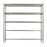 DYNAMI 5-Tier Stainless Steel Shelving, Adjustable Height Stainless Steel Storage Shelf Industrial Storage Rack,Load 330lb Per Shelf,for Kitchen Office Garage (5-Tier,70.2in W x 16.6in D x 70in H) DYNAMI