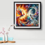 croshom Phoenix Diamond Art Kits for Adults, 5D Moon Diamond Painting Kits for Adult Beginners, DIY Full Drill Diamonds Round Dots Gem Art with Painting Kit for Home Wall Decor 14" x 14" croshom