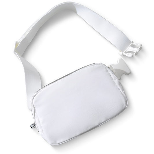 TOBVZOO Belt Bag Fanny Pack Crossbody Bags for Women Men, Everywhere Belt Bags with Adjustable Strap, Unisex Mini Fashion Waist Packs (White)