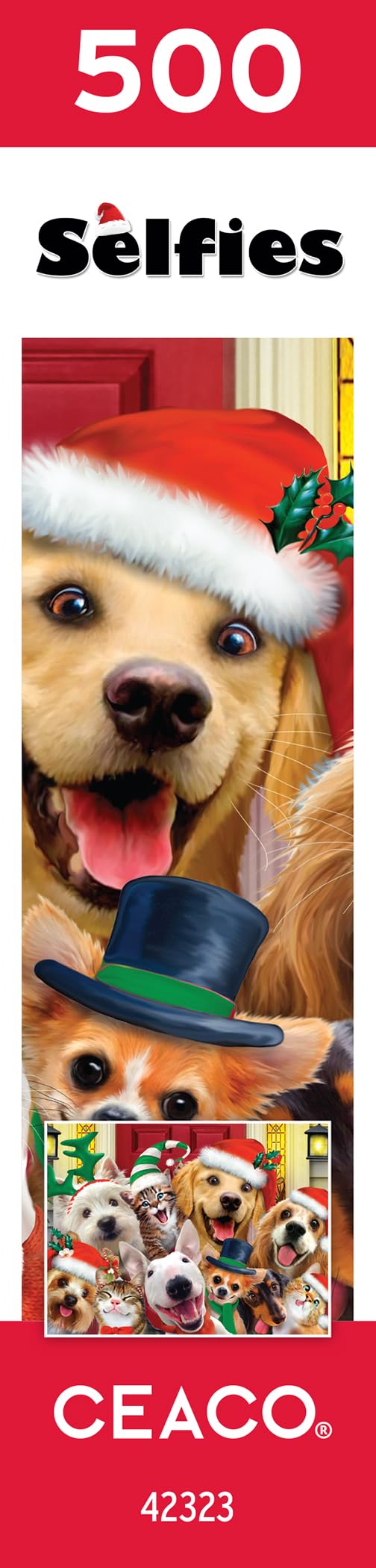 Ceaco - Howard Robinson - Selfies - Holiday Dogs - 500 Piece Jigsaw Puzzle Ceaco