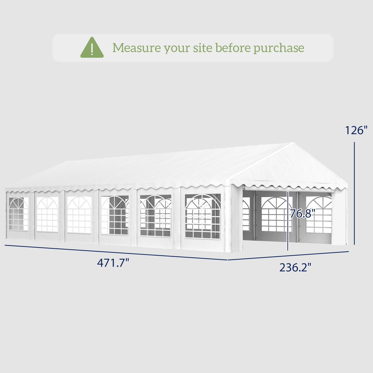 Outsunny 20' x 40' Heavy Duty Party Tent, Galvanized Outdoor Canopy Tent Large Event Shelter with Removable Sidewalls, 12 Windows and 2 Doors, Tents for Parties, Wedding, Events, BBQ Grill, White Outsunny