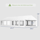 Outsunny 20' x 40' Heavy Duty Party Tent, Galvanized Outdoor Canopy Tent Large Event Shelter with Removable Sidewalls, 12 Windows and 2 Doors, Tents for Parties, Wedding, Events, BBQ Grill, White Outsunny