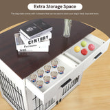 Snowtaros Dog Crate Furniture, 36.6 Inch Large Dog Crate with Drawers, Wooden Dog Kennel Indoor for Small Medium Large Dogs, Heavy Duty Dog Crate End Table with Double Doors Snowtaros