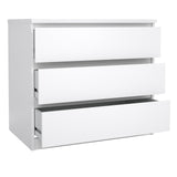 Tvilum Scottsdale 3 Drawer Chest in White High Gloss Tvilum