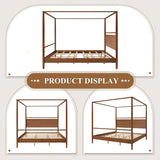 Solid Wood Canopy Bed Frame Four Poster Bed, No Springs Required Augensternchen