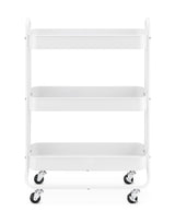 Whitmor 3-Tier Slim Cart - Kitchen, Pantry, Bathroom Rolling Storage Cart - White Whitmor