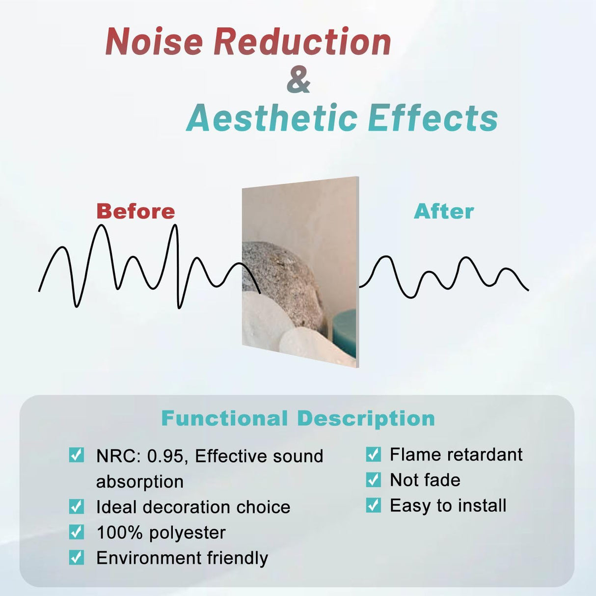 PZWKJOILPQ 10 Pack Art Acoustic Panels My bathroom Self-Adhesive Soundproof Panels Sound Panels Noise Canceling Wall Panels for Home Studio 80""x40"" PZWKJOILPQ