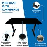 Lifetime Home Height Adjustable 48" Electric Standing Desk - Upgraded Ultra Durable Home Office Large Rectangular Computer or Laptop Sit Stand Workstation Table - 48 x 24 inches, Black Lifetime Home